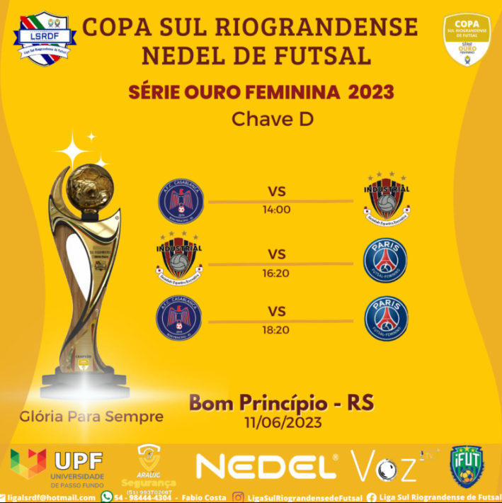 Confira os jogos do fim de semana pela série ouro e Copa RS feminina de  futsal